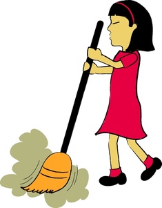 clipart mom cleaning room