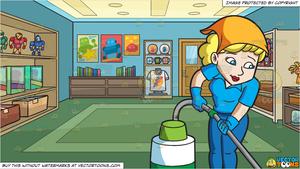 A woman the floor. Cleaning clipart playroom