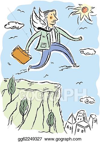 Cliff clipart drawing. Stock illustration business man
