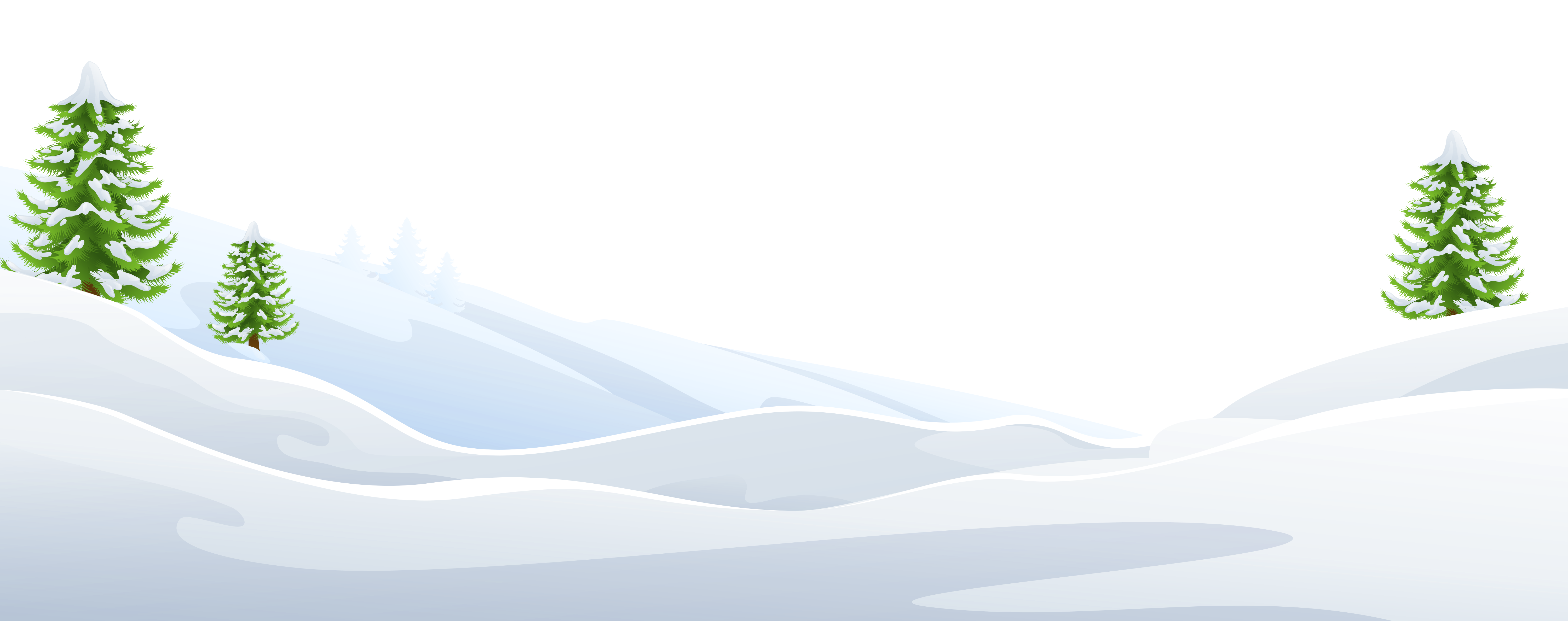 Clipart snow backdrop. Snowy ground with trees