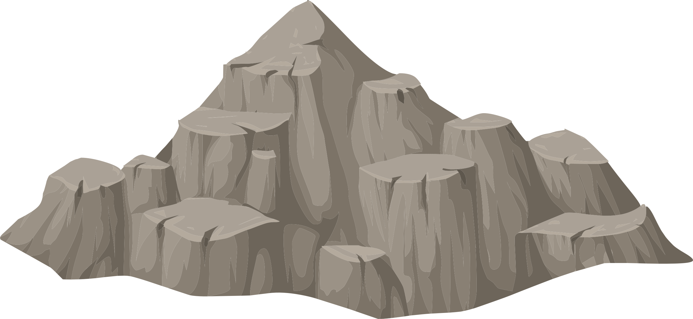 Alpine cone top b. Clipart rock landscape