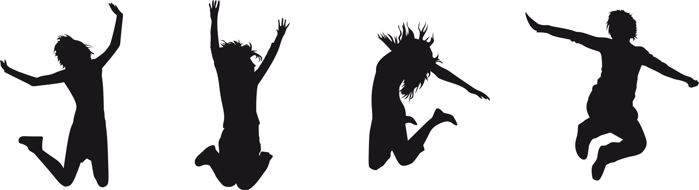 Silhouette at getdrawings com. Jumping clipart feeling good