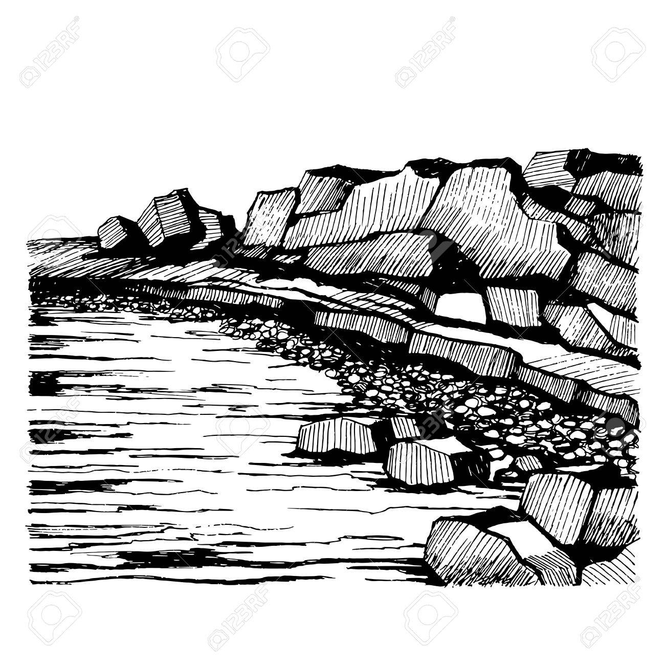 cliff clipart sketch