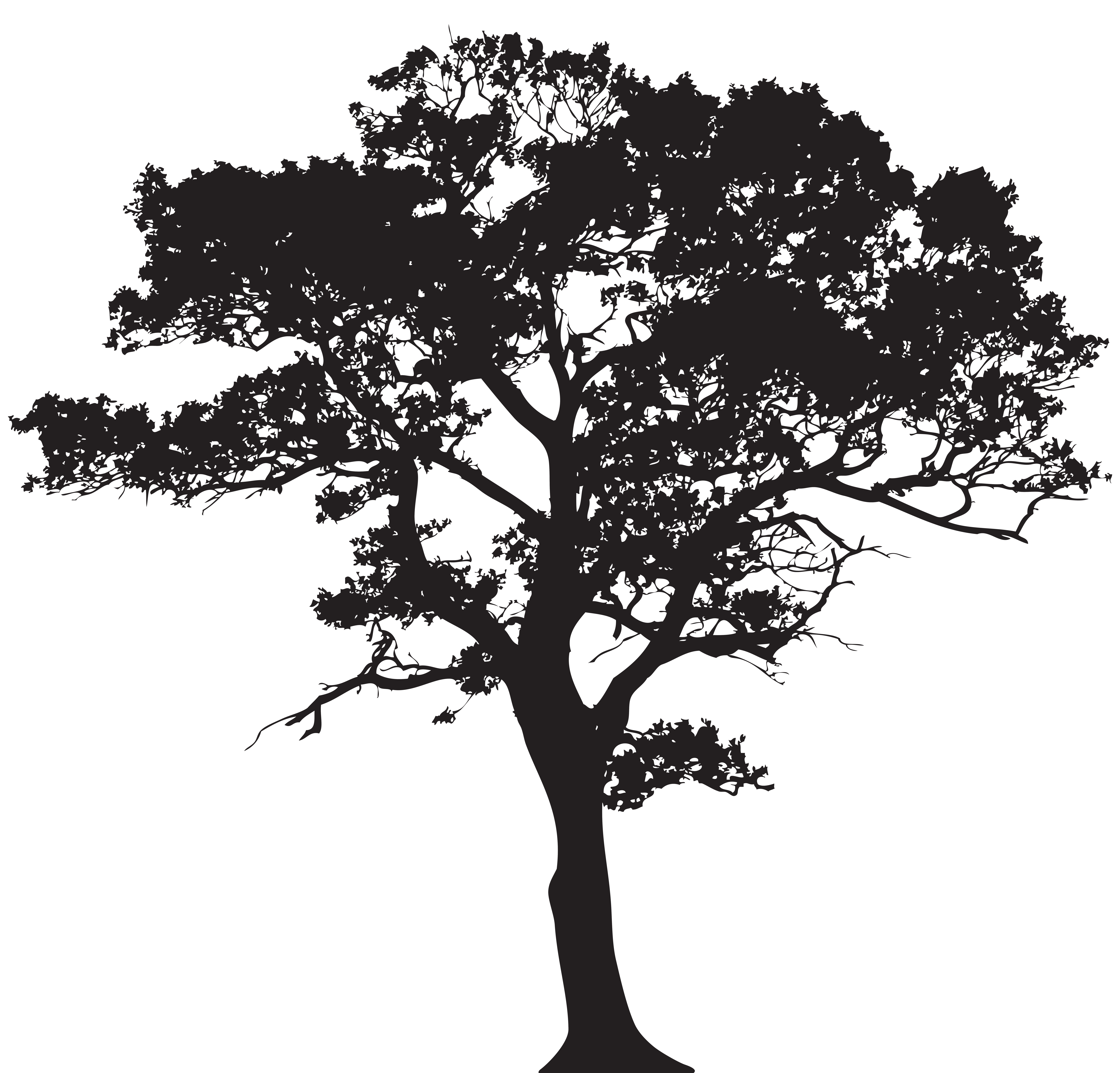 Silhouette tree png clip. Planting clipart black and white