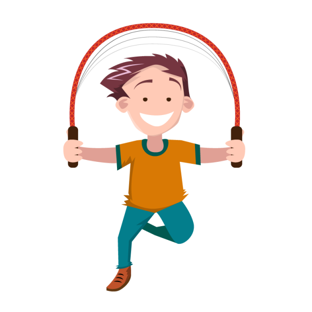 Children jumping rope people. Parachute clipart man