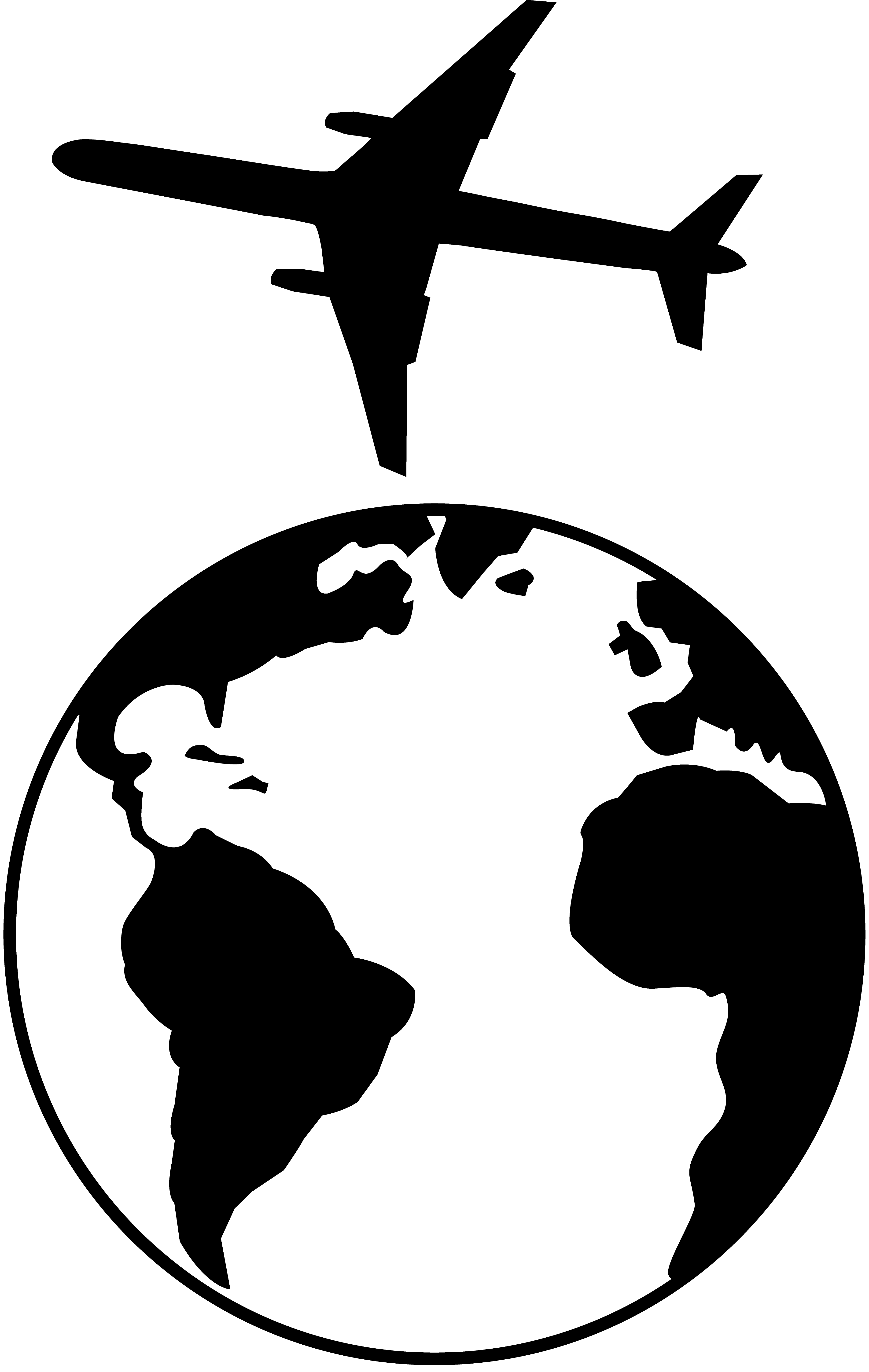 Environment clipart black and white. Airplane flying over earth