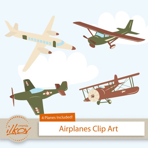 clipart airplane brown