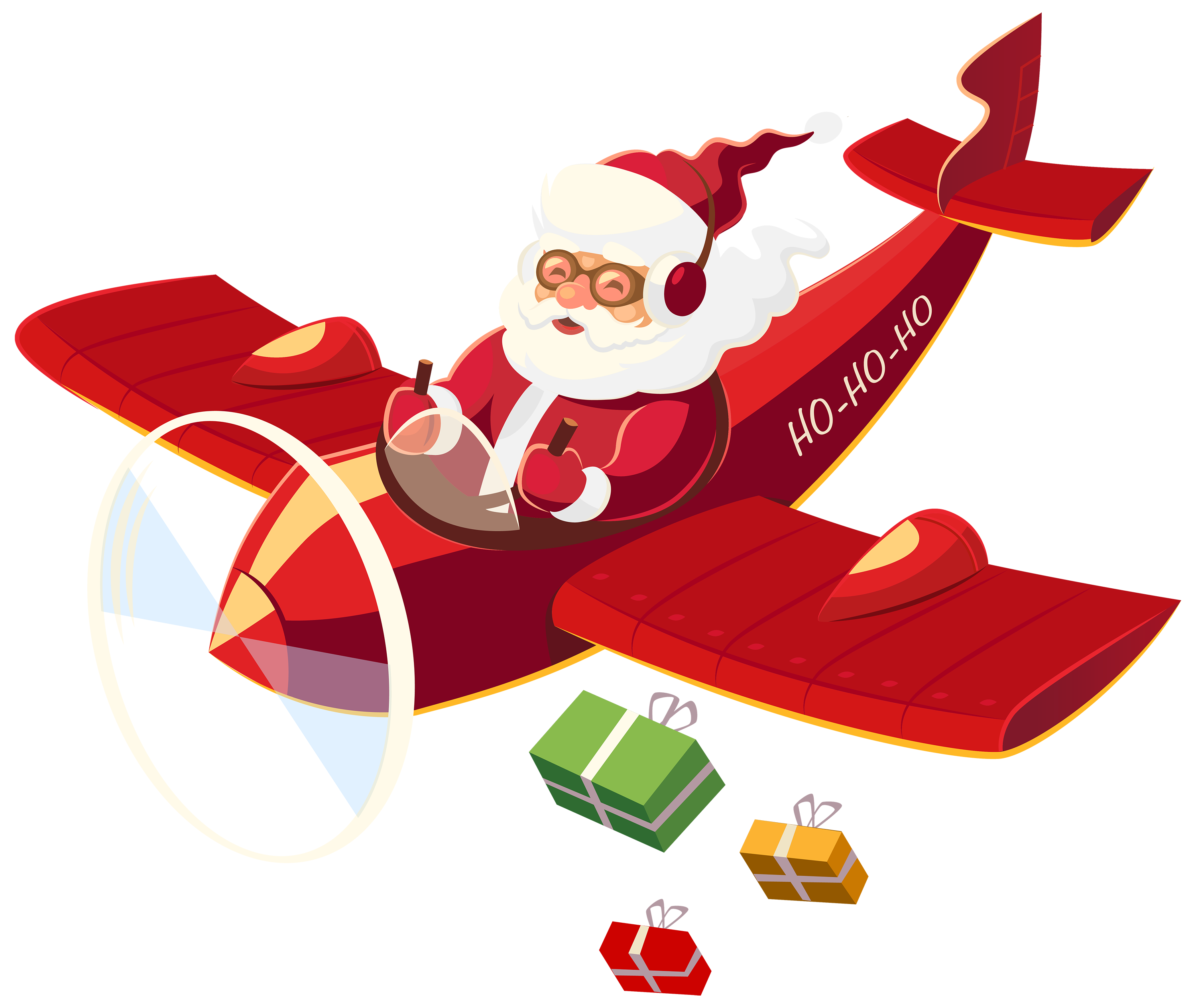 clipart santa airplane