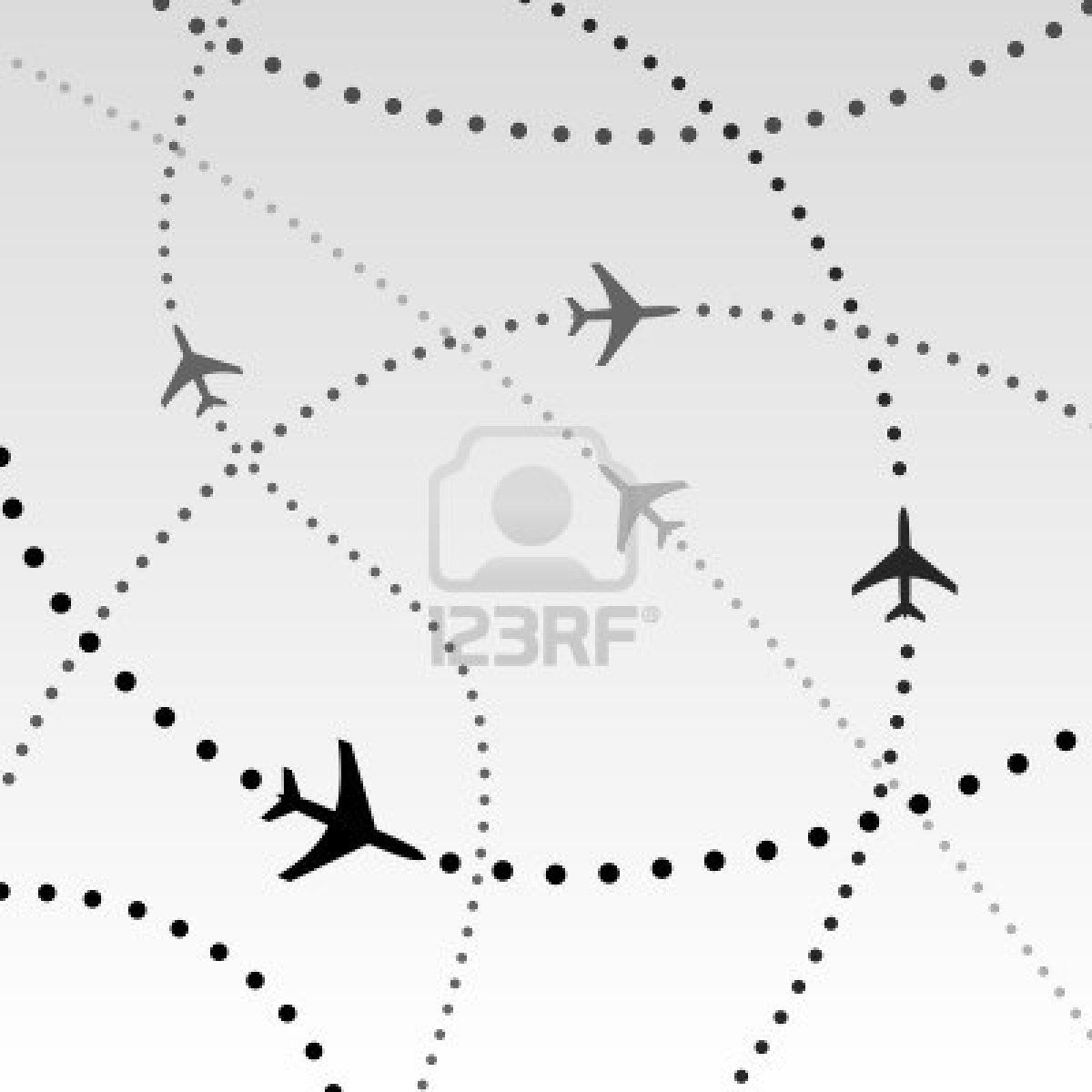 Stock vector journey dots. Clipart airplane dot