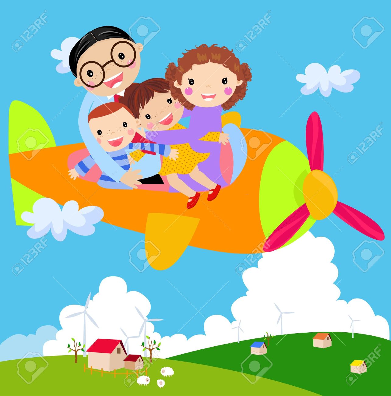 clipart airplane family