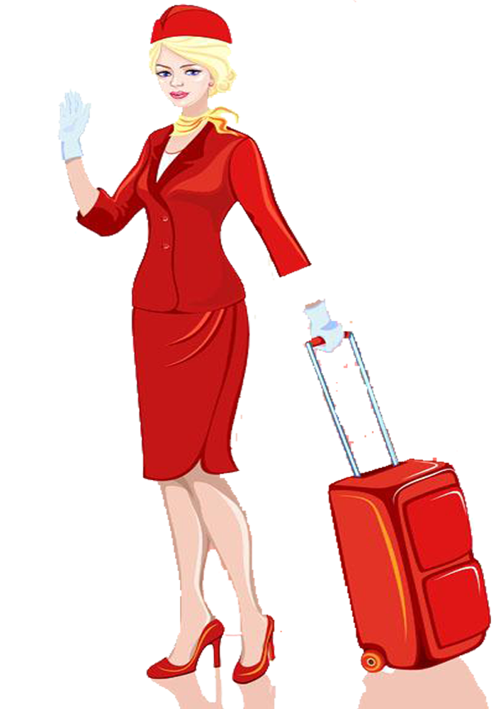 clipart airplane flight attendant