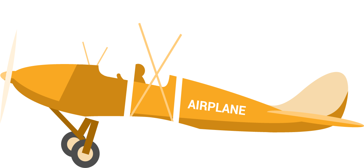 clipart airplane gold