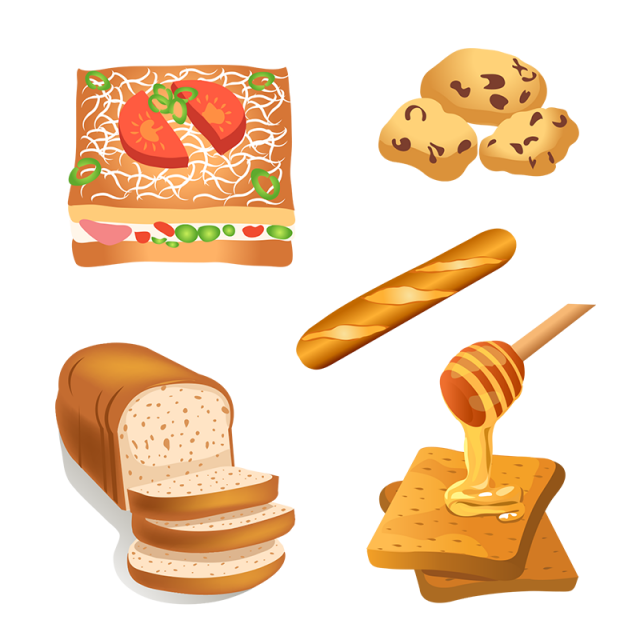 Bread fast food vector. Foods clipart sandwich
