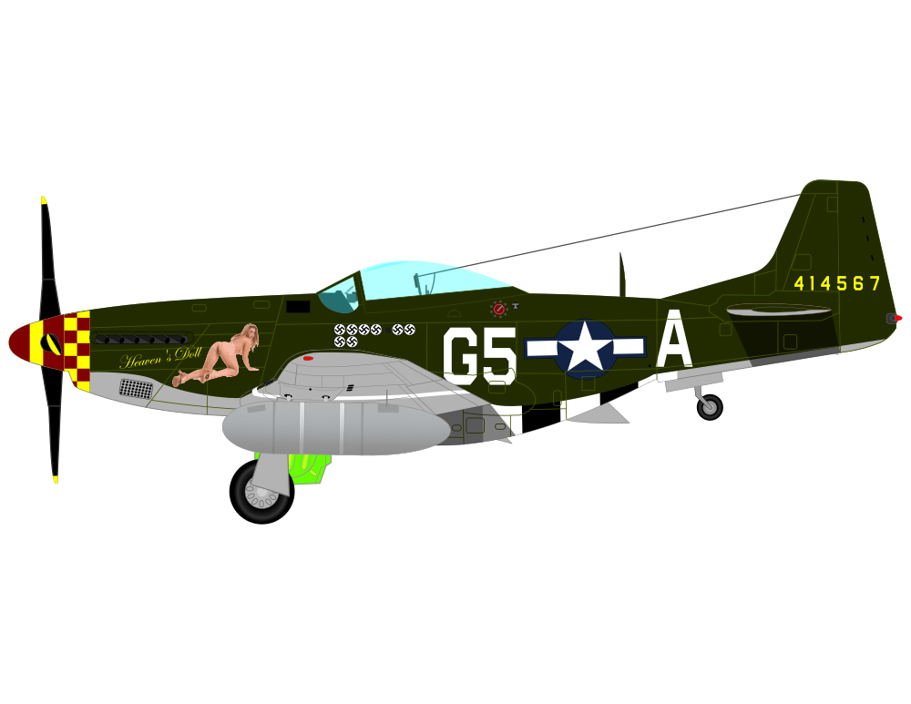clipart airplane mustang