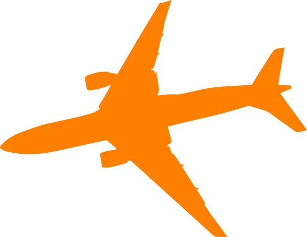 plane clipart orange