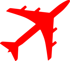 clipart airplane red