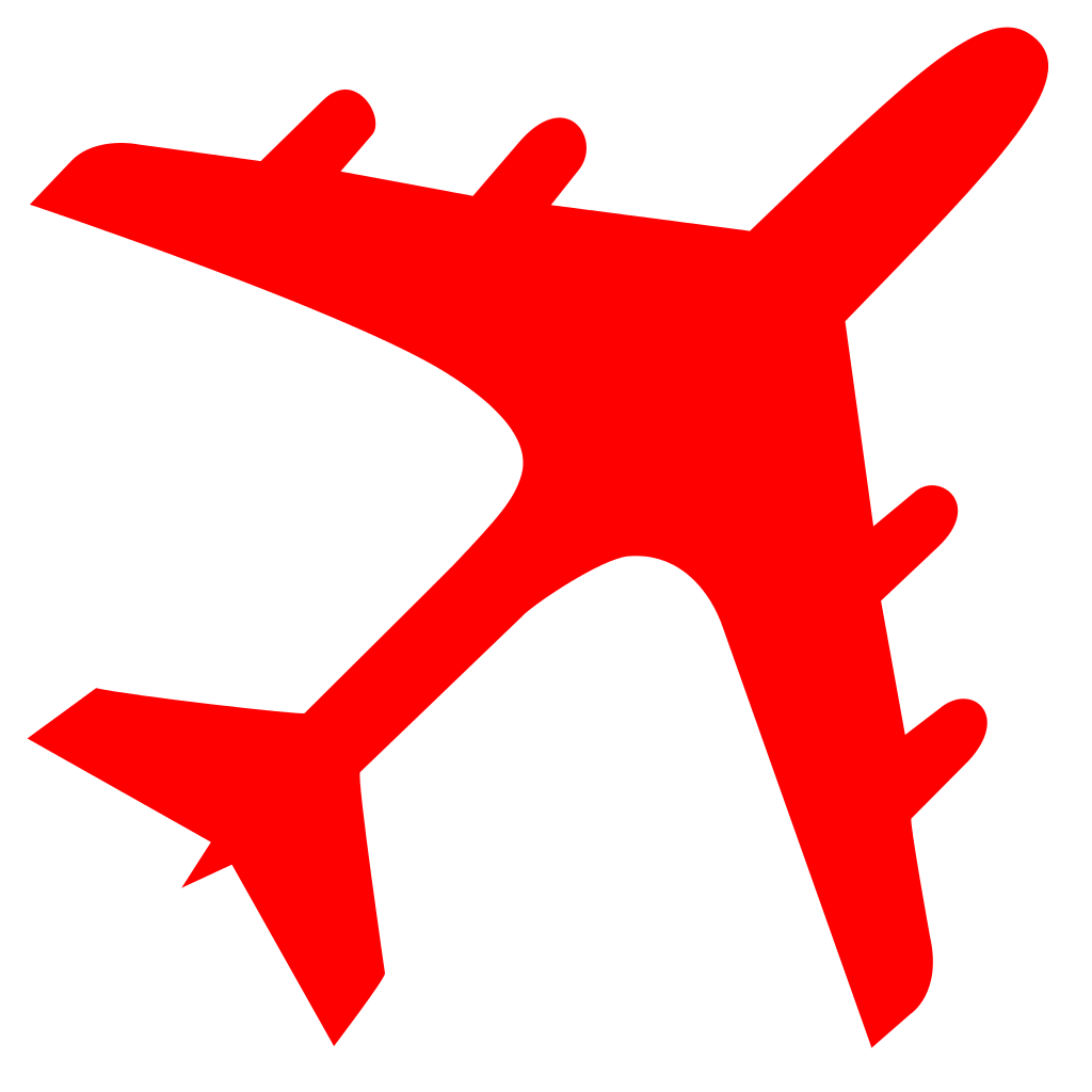 red clipart airplane