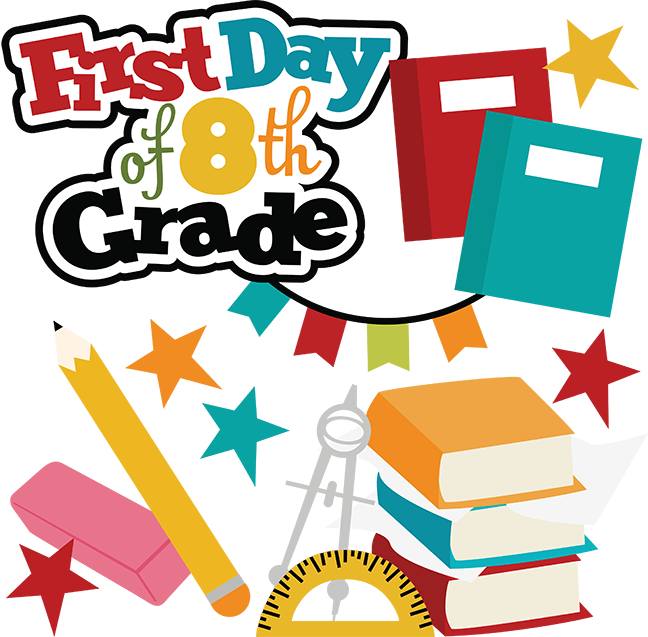 First day of th. Grades clipart eighth grade