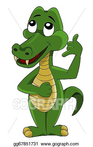 Clipart alligator carton. Vector art cartoon eps