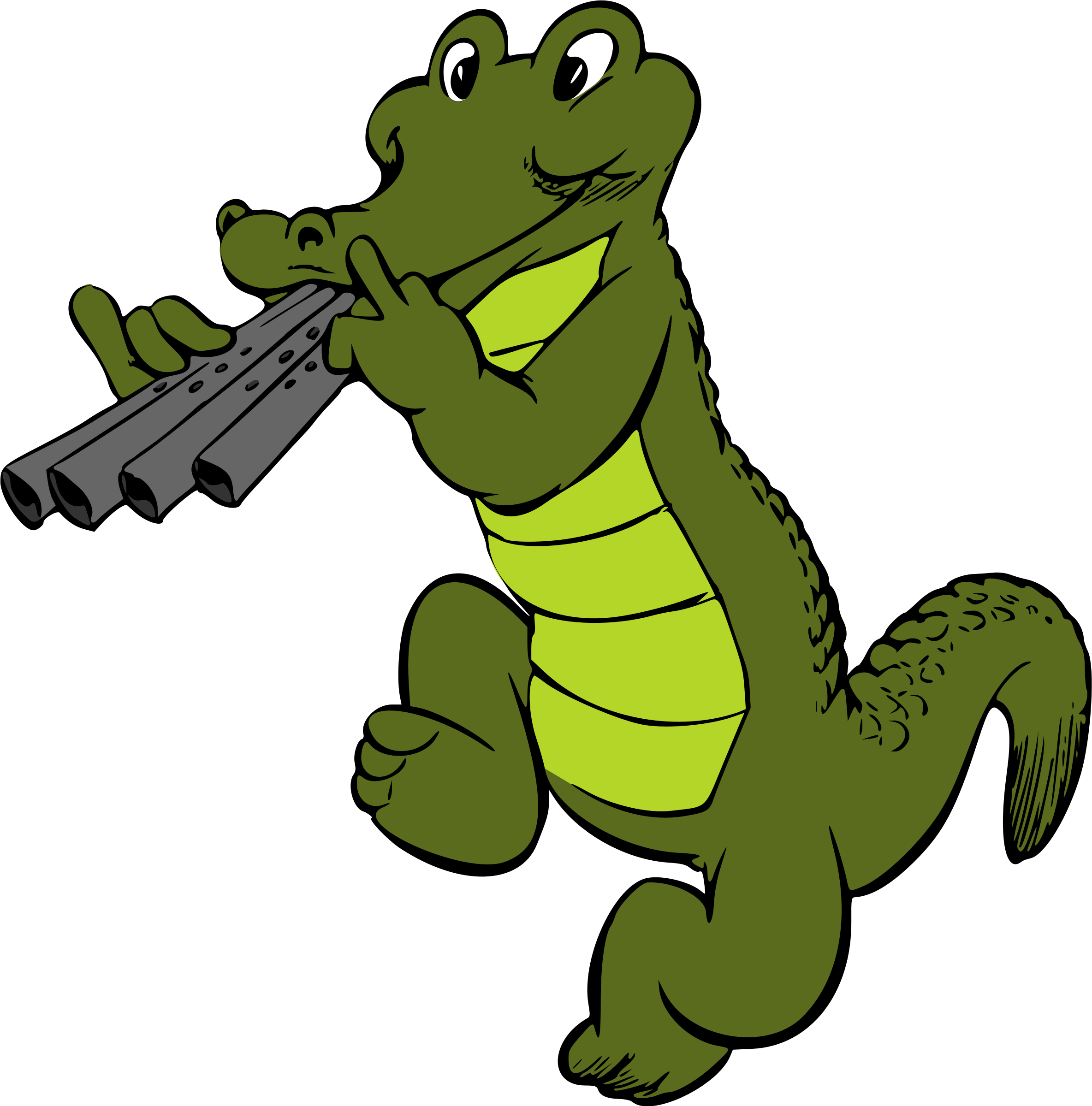 Gator clipart green thing. Musical crocodile colour big