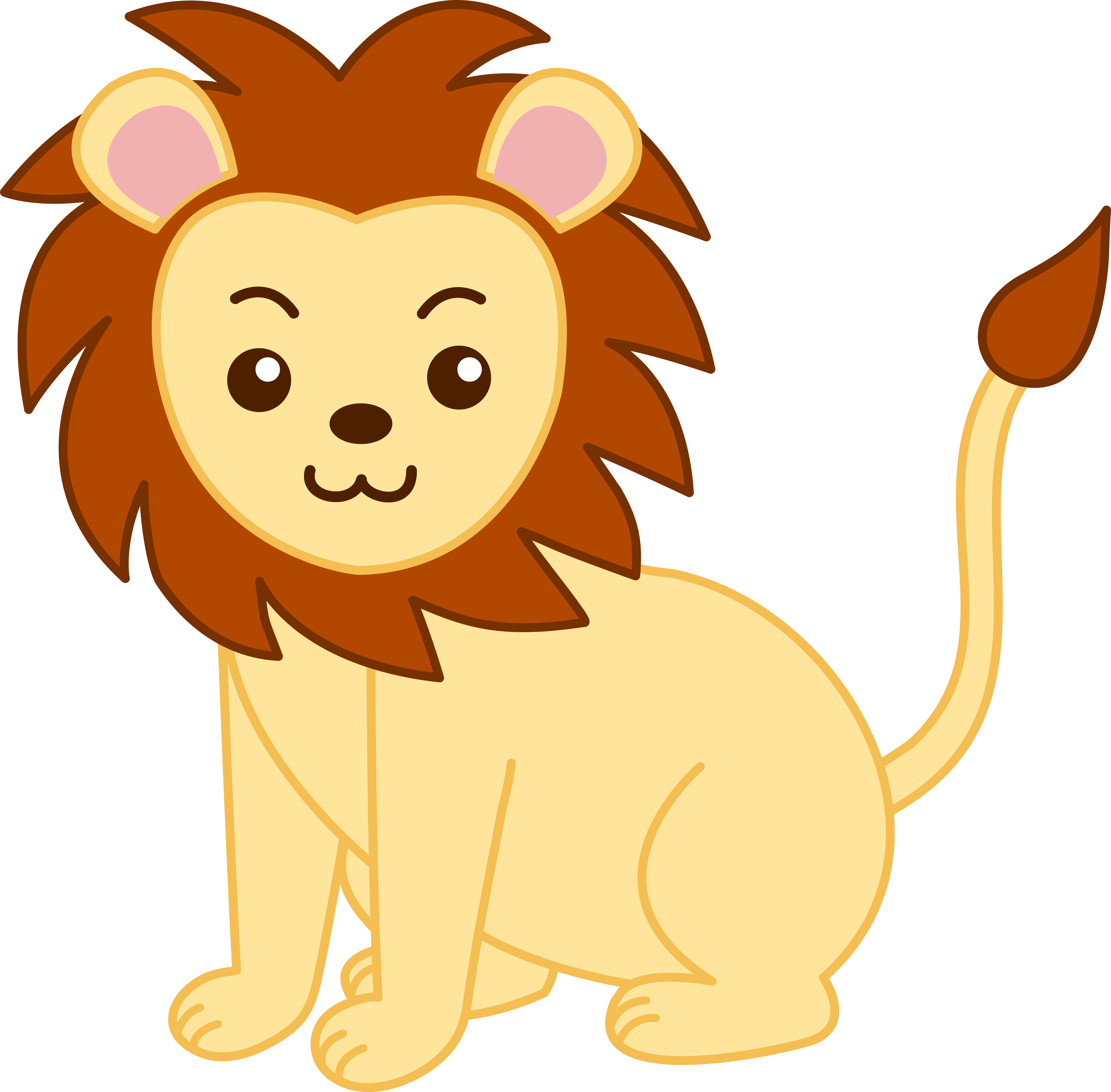 Cute cartoon animals little. Clipart monkey lion