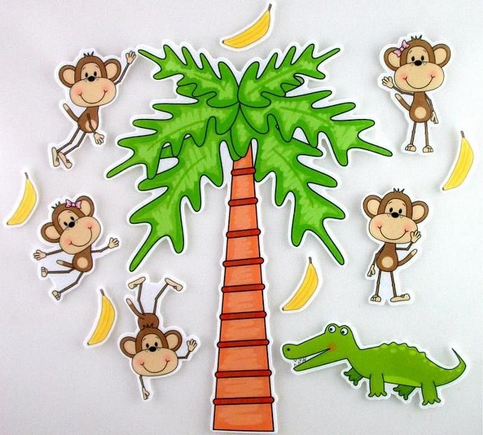 clipart alligator five little monkeys