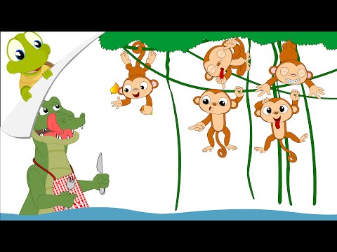 clipart alligator five little monkeys