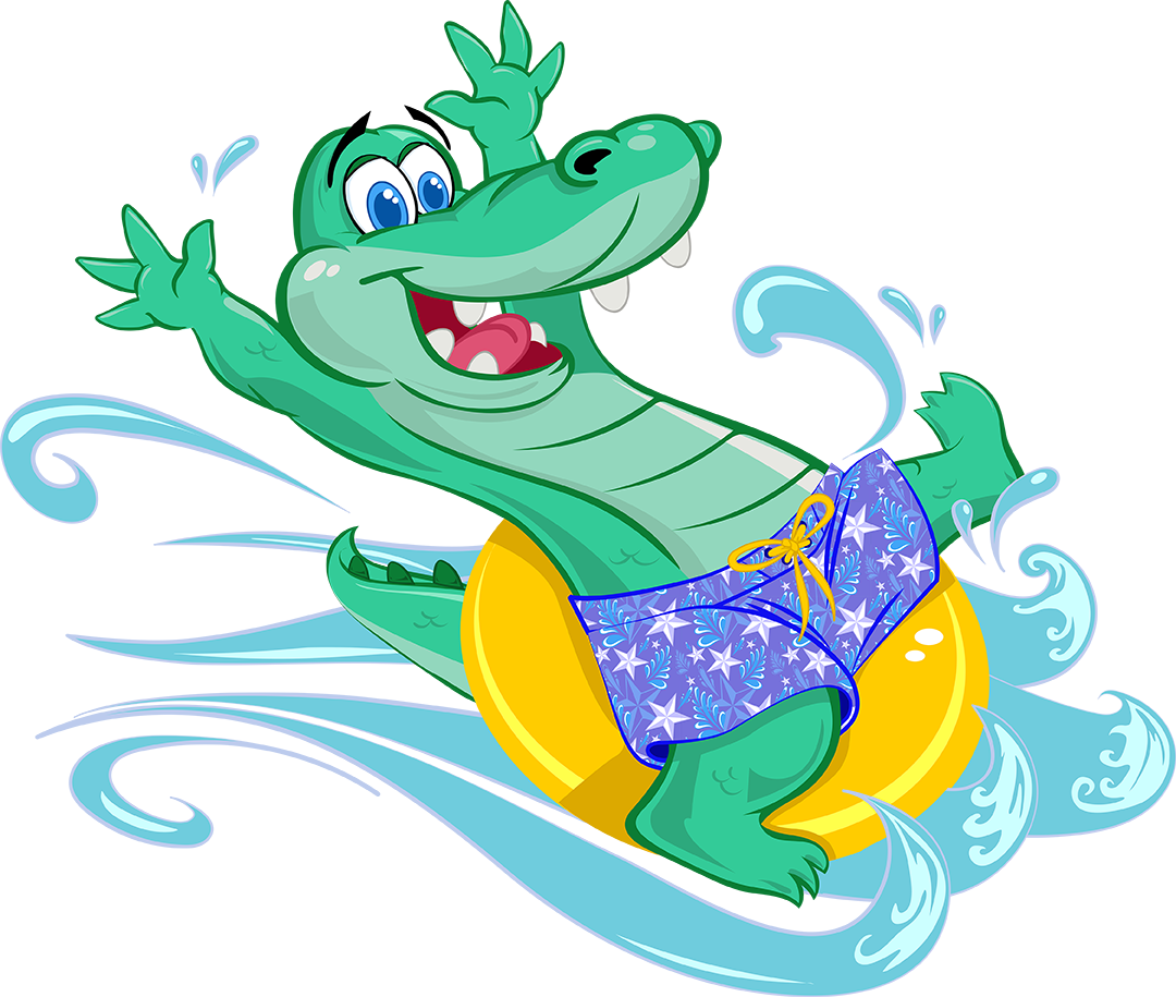 Big rivers waterpark and. Relaxing clipart alligator