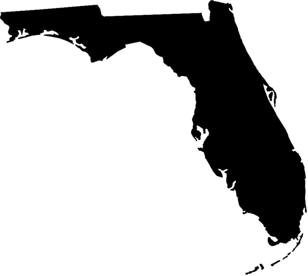 Black and white map. Florida clipart outline