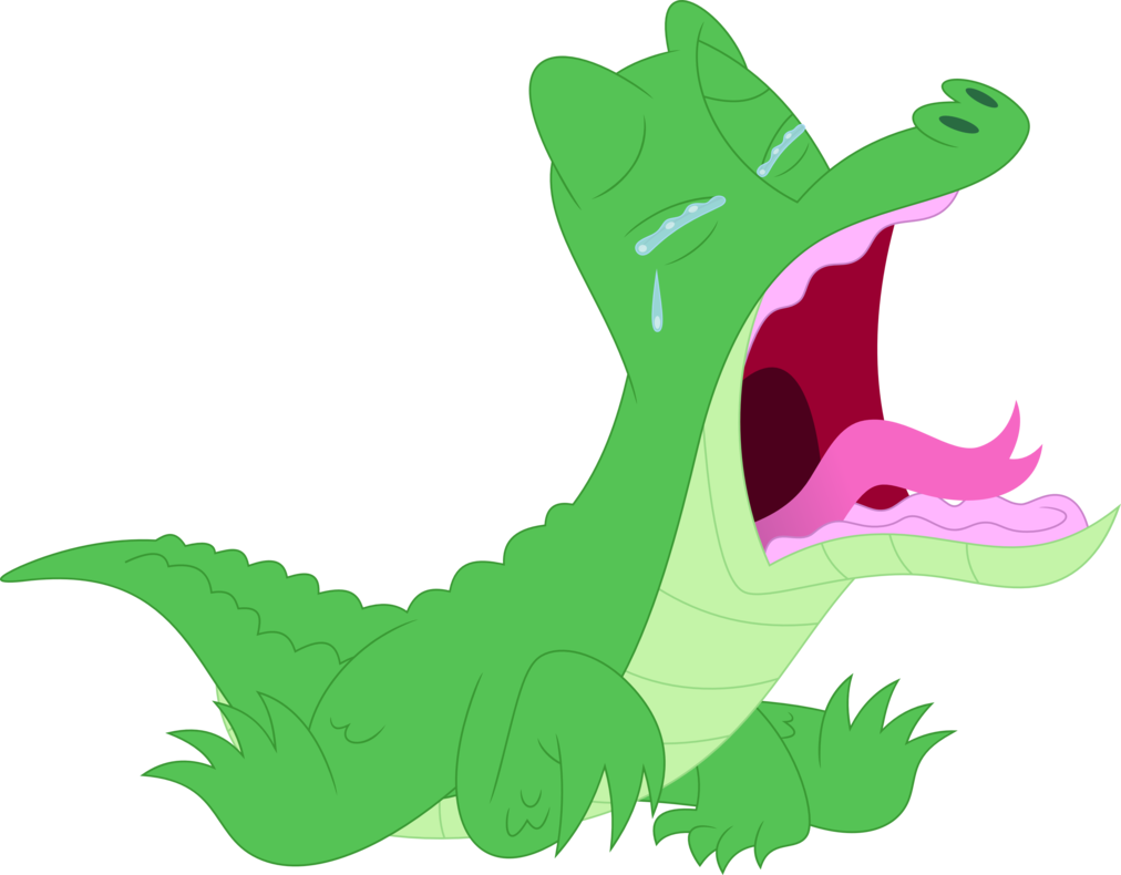 The baby is crying. Gator clipart green thing