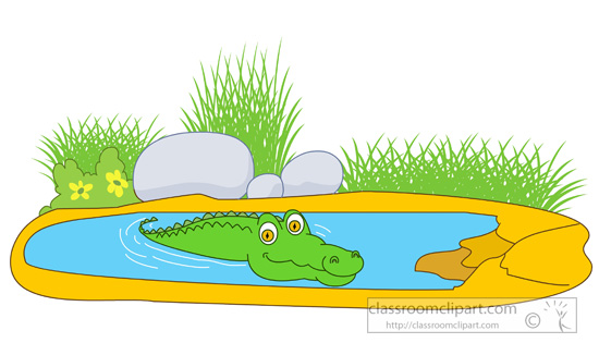 clipart alligator swimming