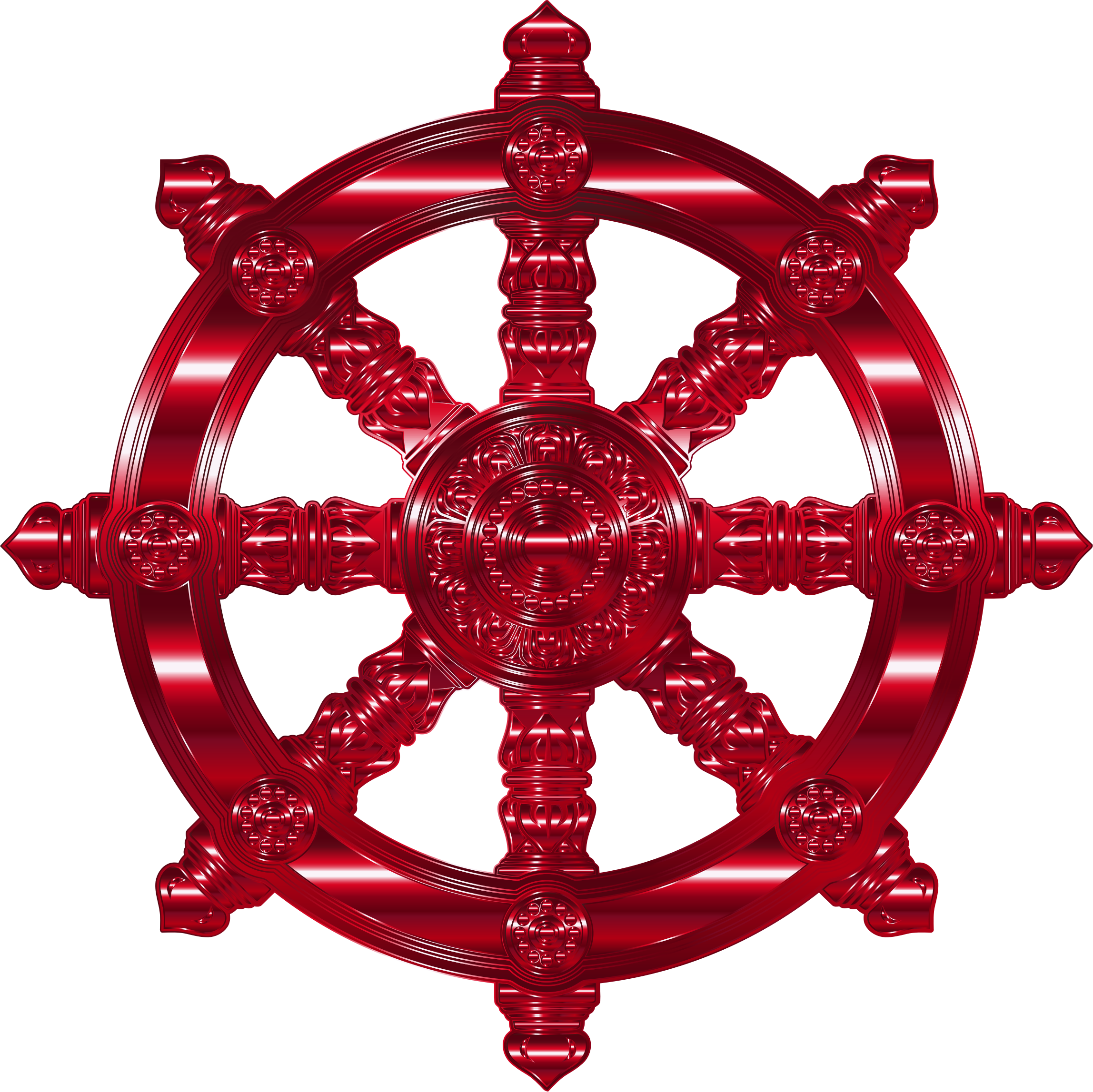 Vermillion ornate dharma wheel. Cycle clipart hydrology