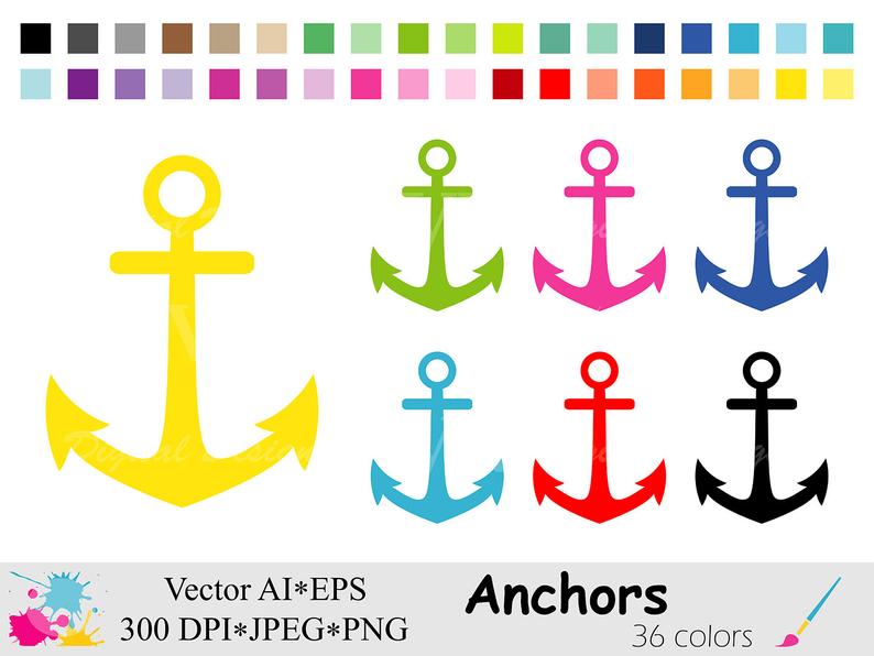 clipart anchor colored