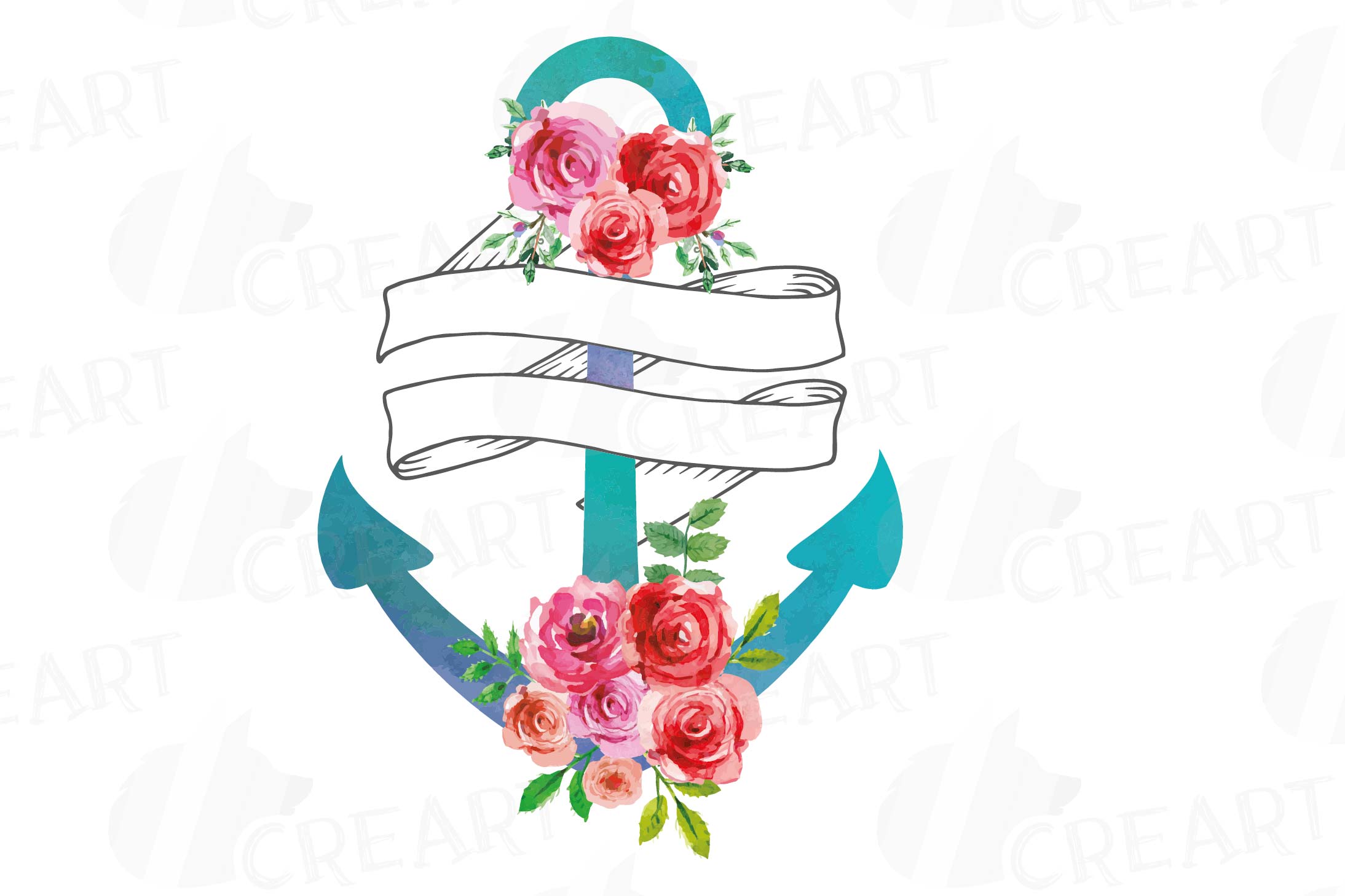 Hope anchors the soul. Clipart anchor floral