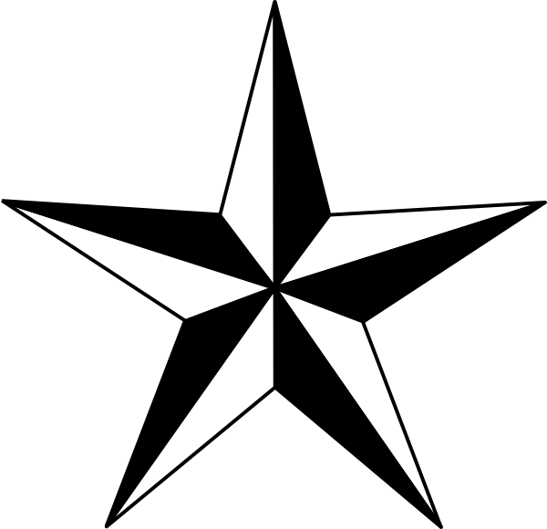 Black nautical star clip. Sailor clipart mariner