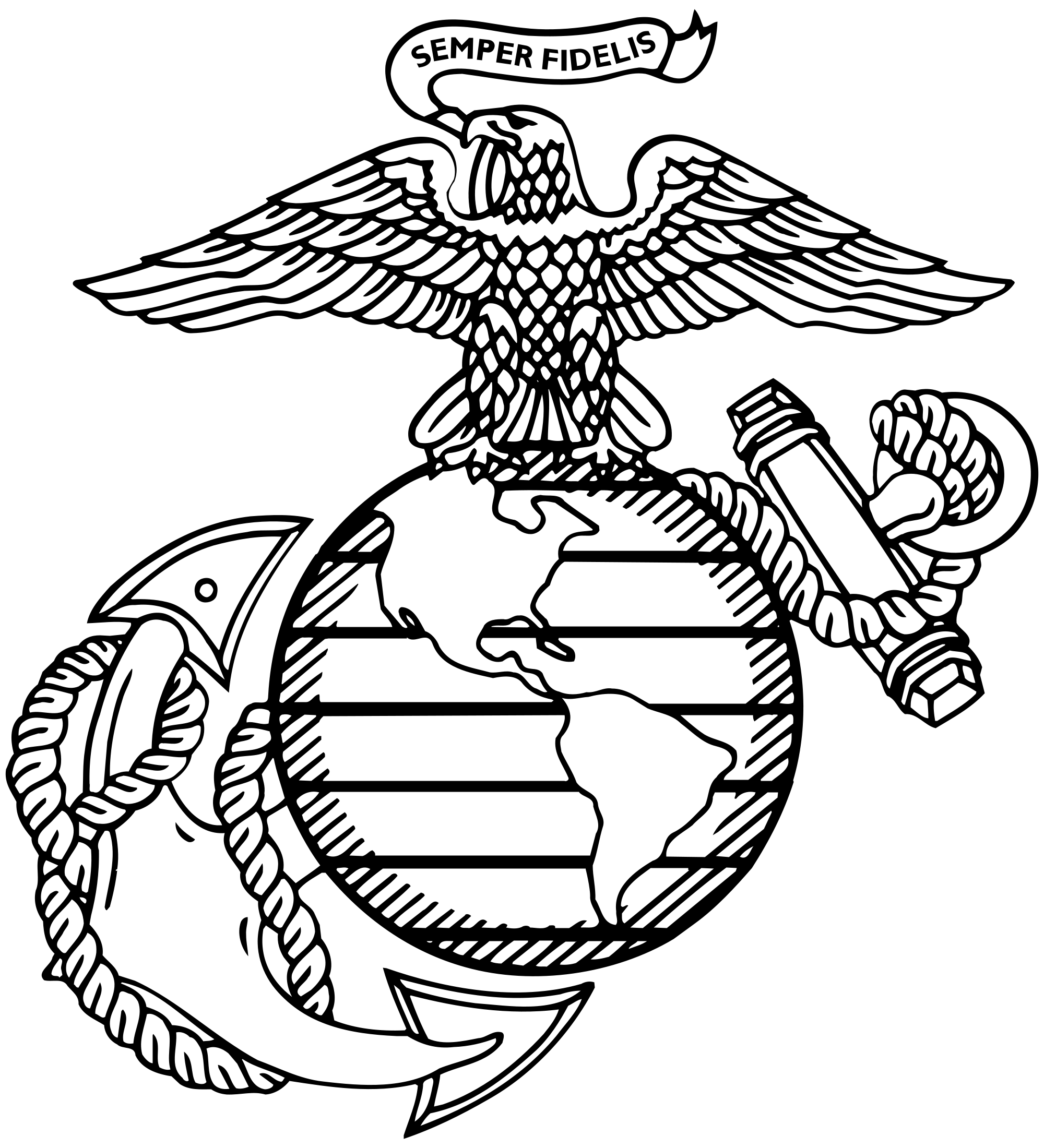 Eagle globe and anchor. Sailor clipart marine soldier