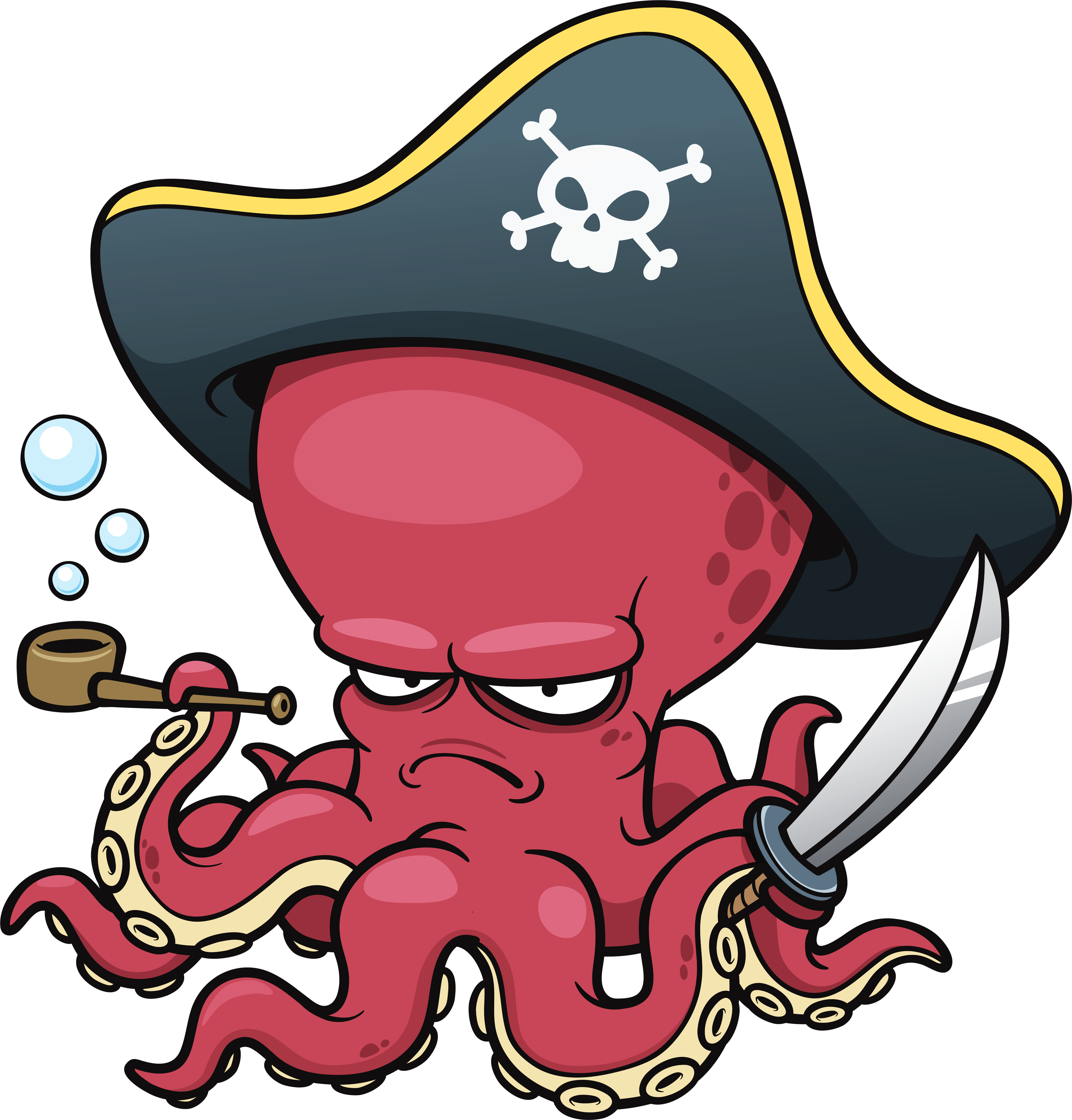 Pirate the art of. Clipart fish octopus