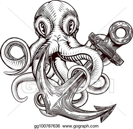 clipart anchor octopus