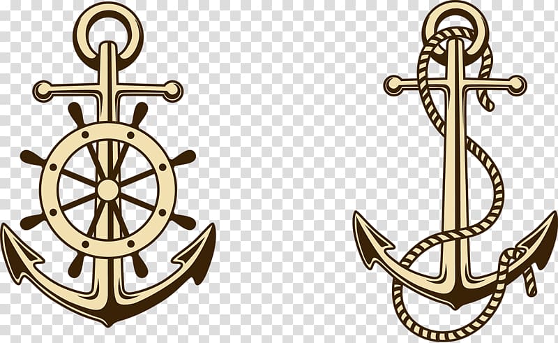 Clipart anchor two. Beige anchors paper ships