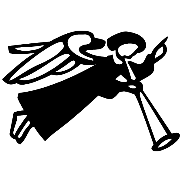 clipart angel black and white