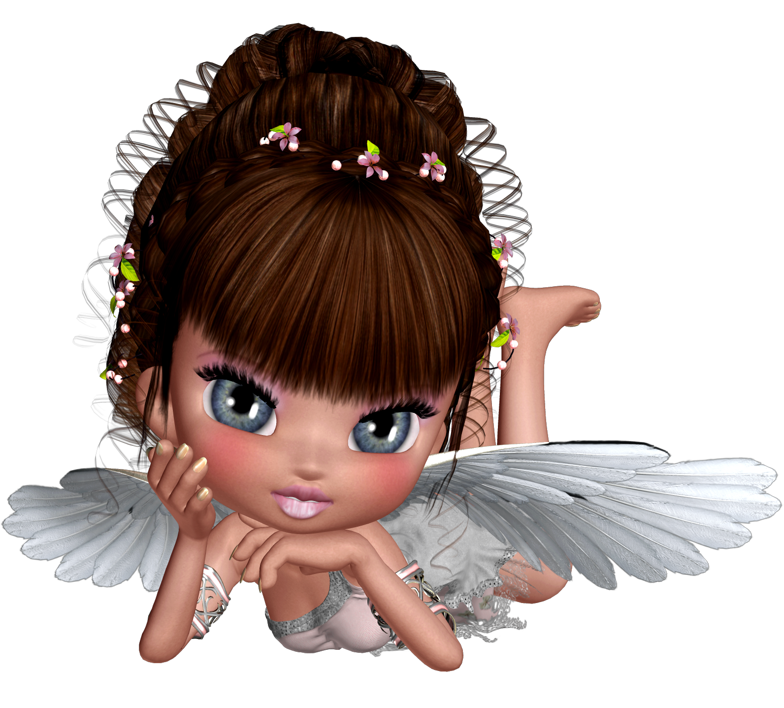 Clipart angel brown hair. Cute d png picture