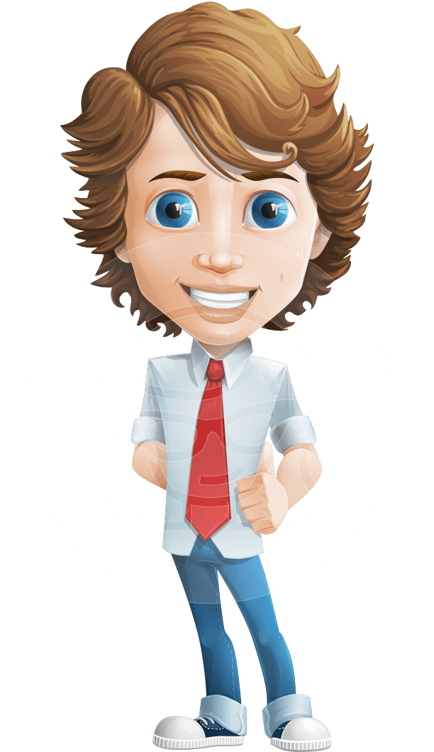 Blueeyed male character casually. Clipart angel businessman