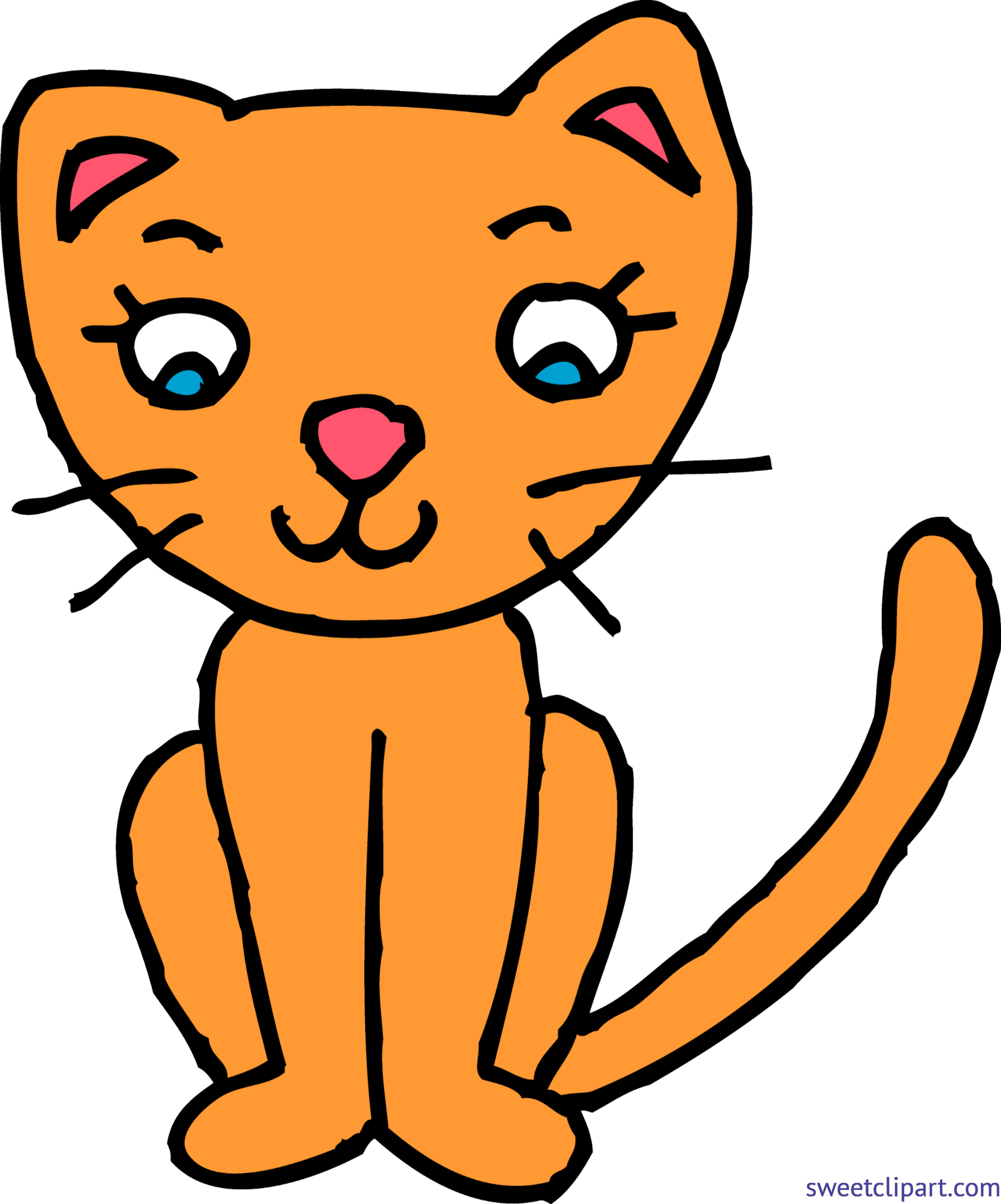 Orange clip art sweet. Kitty clipart baby cat