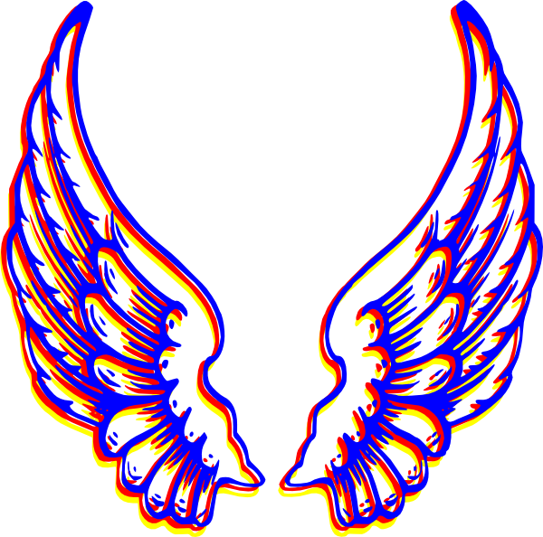 Colorful angel pencil and. Wing clipart bird wing