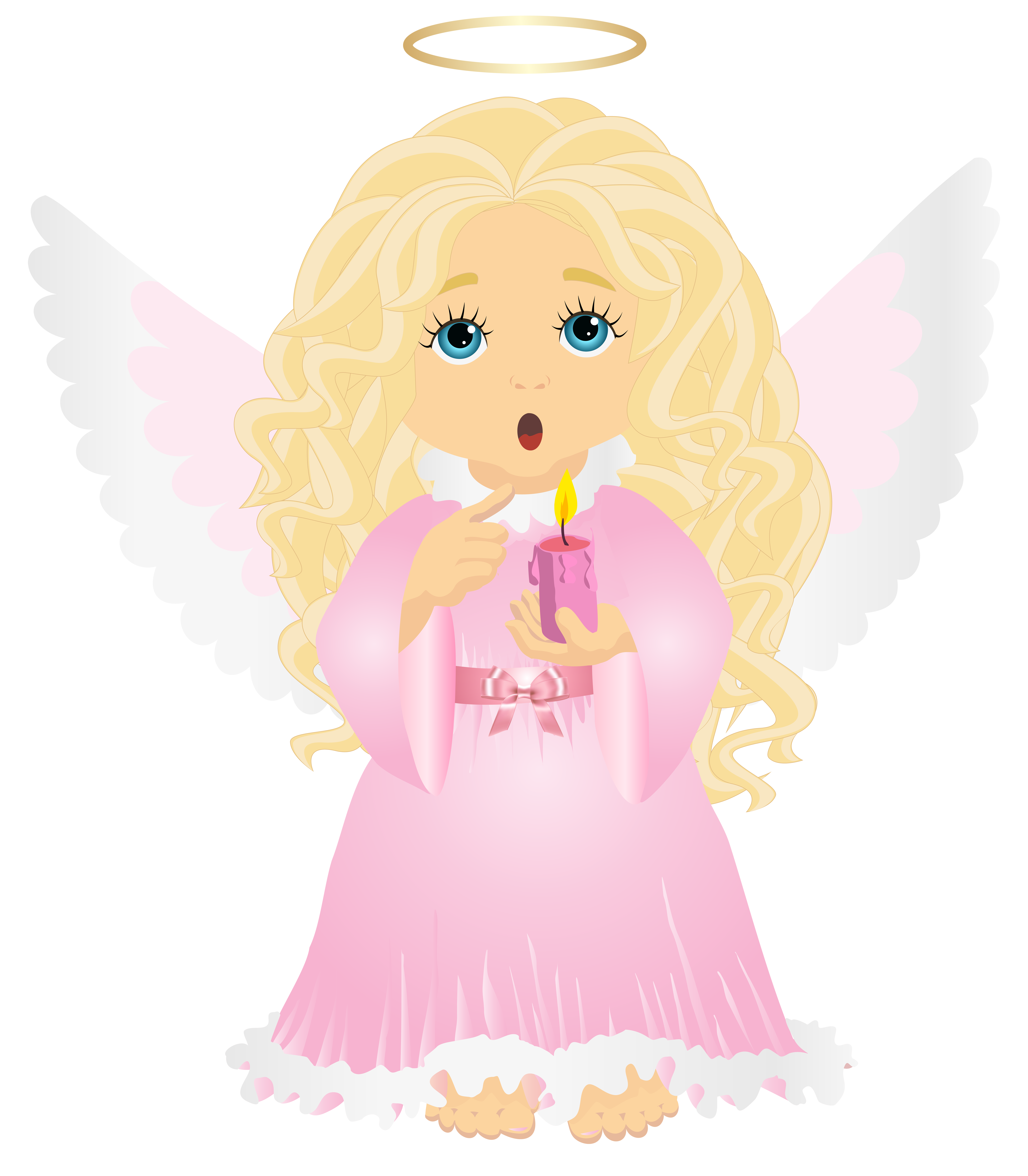 Blonde angel with transparent. Clipart candle cute