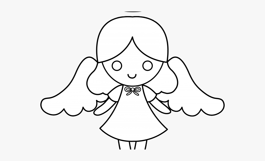 Glowing halo cute drawing. Clipart angel easy