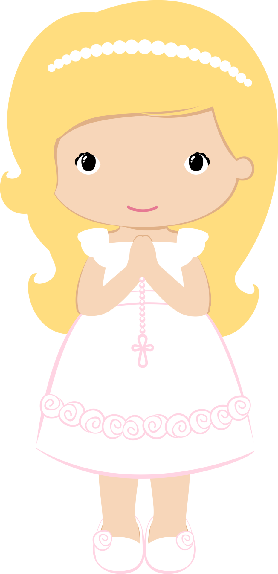 clipart girl first communion