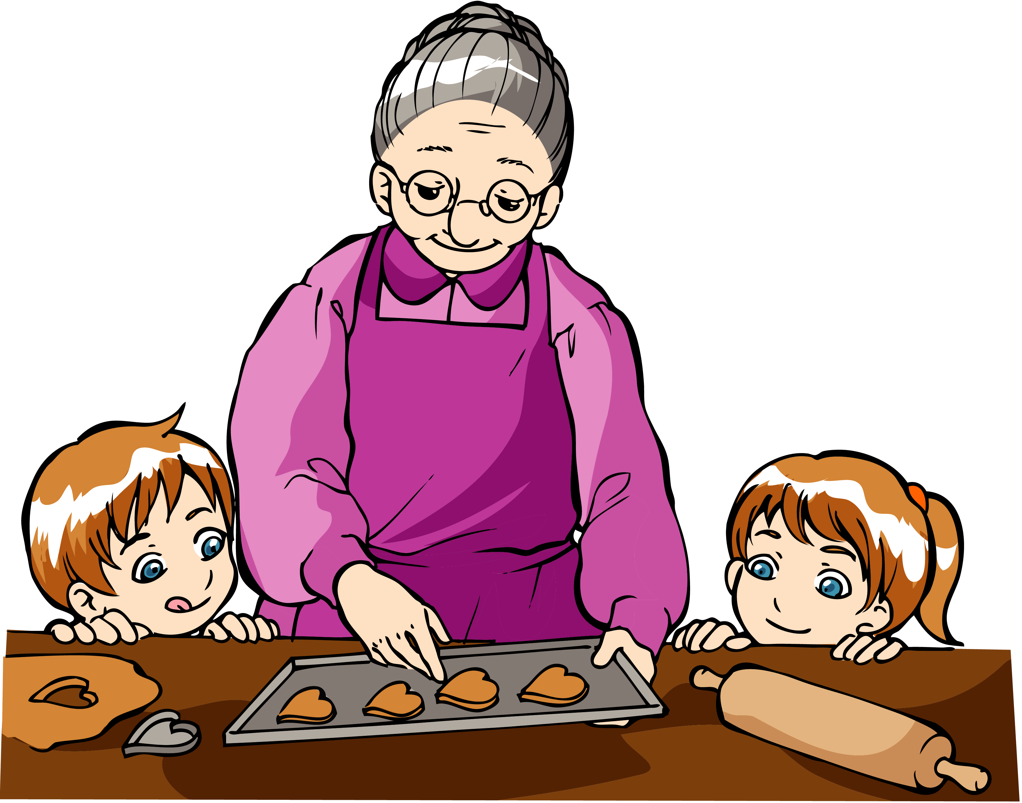 Pics for scared grandma. Mother clipart cooking