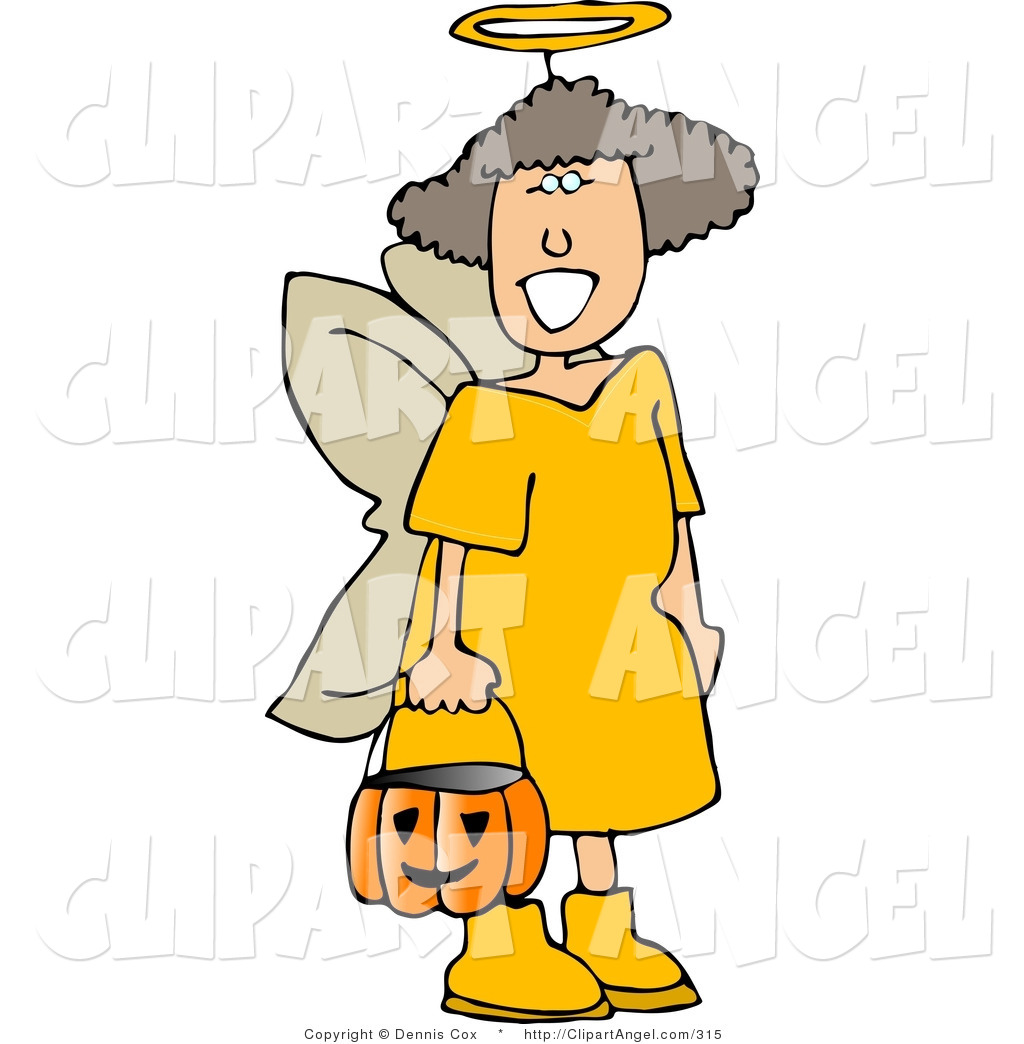 Clipart angel halloween. Illustration of a happy