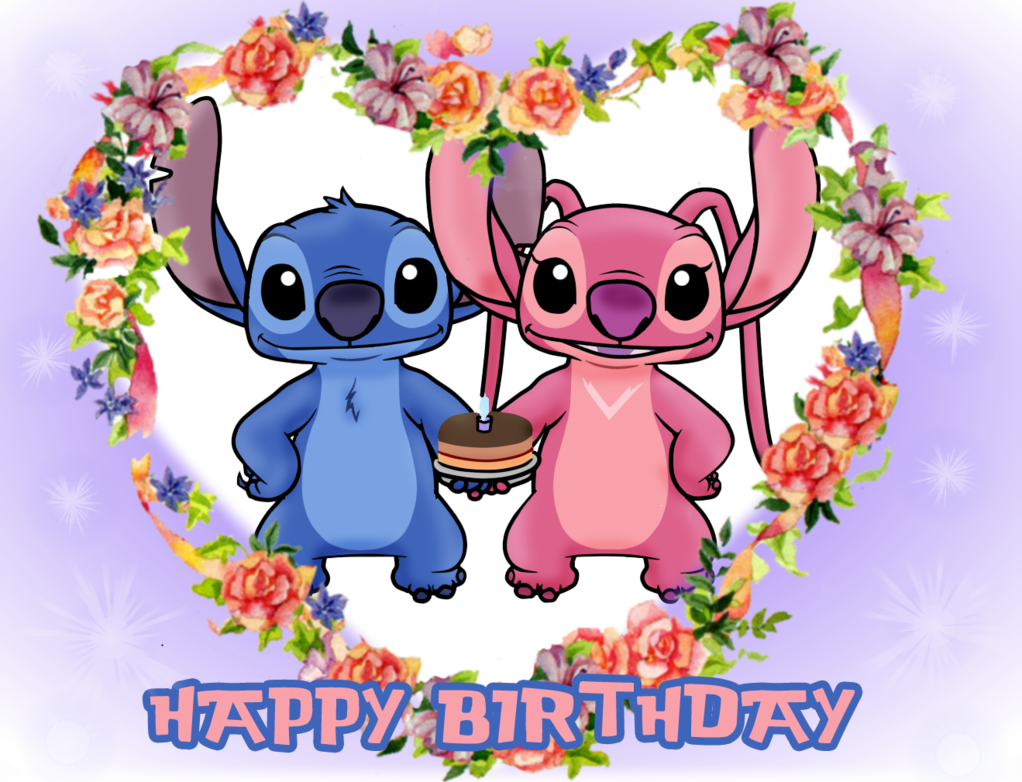From stitch and by. Clipart angel happy birthday